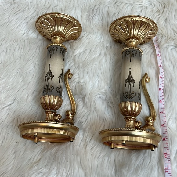 Candelabro Dilly MFG CO. Bundle 2 Gold Candle Stick Holder USA Vintage - Picture 5 of 10